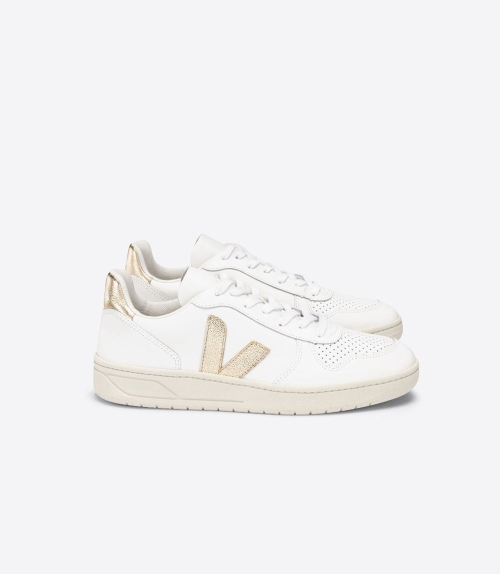 Veja Sneakers Dam - V-10 Läder - Vita - 503947-IGR